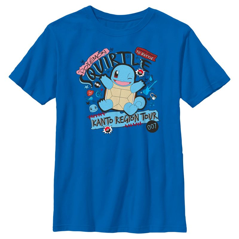 Boy's Pokemon Squirtle Kanto Tour T-Shirt, 1 of 6