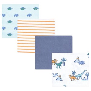 Hudson Baby Boys Cotton Flannel Receiving Blankets, Pastel Dino, One Size - 1 of 4