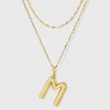 14K Gold Dipped Cubic Zirconia Duo Initial Multi-Strand Necklace - A New Day™ Gold - 2 of 4