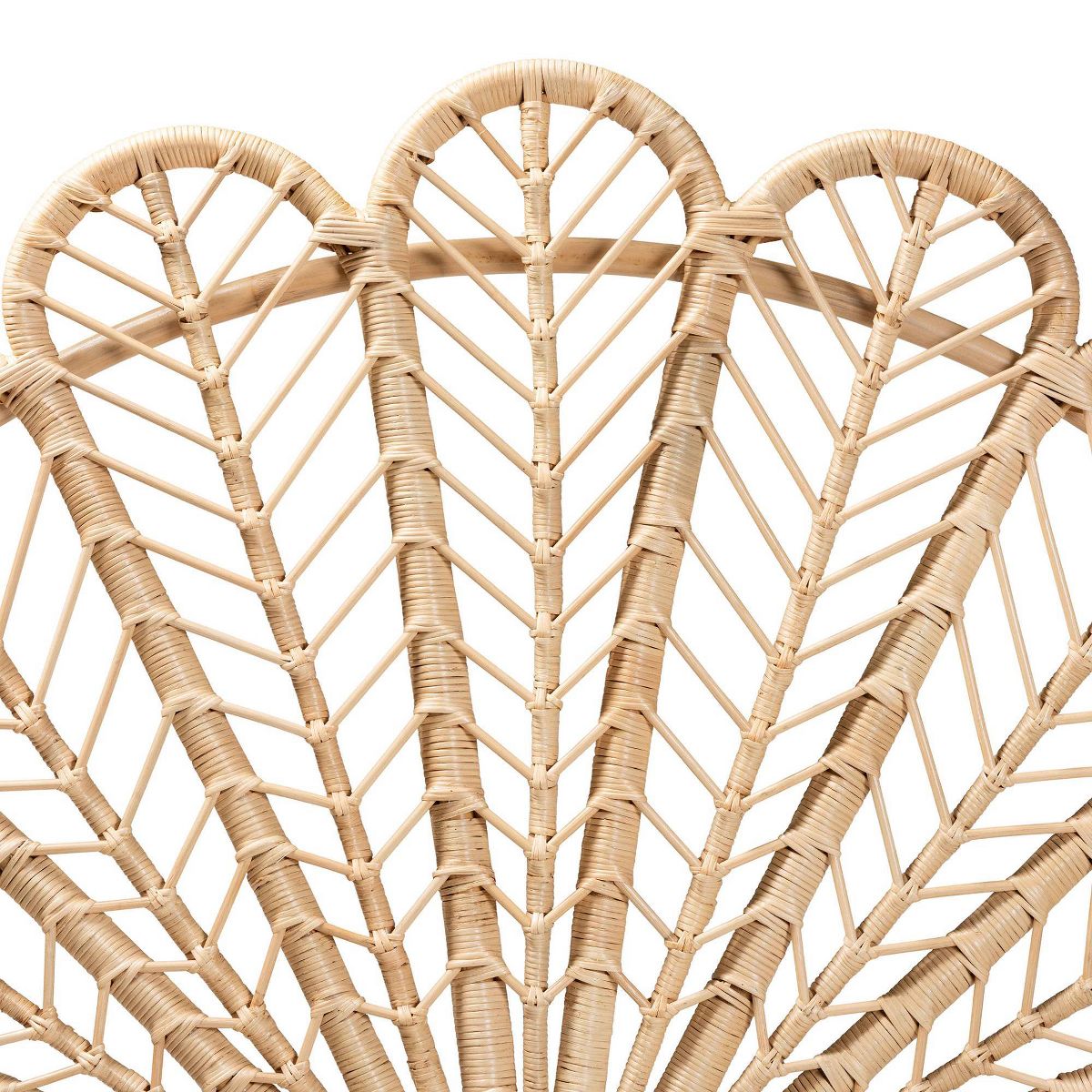Queen Variel Rattan Headboard Walnut Brown - bali & pari: Bohemian Style, No Assembly, Spot Clean - thumbnail 3