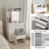 ELECWISH Small Vanity Table with Mirror, Chair and Storage Stool - 3 of 4