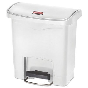 Rubbermaid Commercial Streamline Resin Step-On Container, Front Step Style, 4 gal, Polyethylene, White - 1 of 1