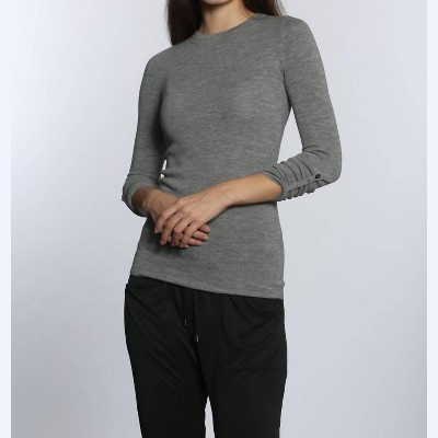 Women's Wo's Solid Merino Crew Top - LABEL+thread