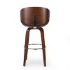 Sapphtopaz Swivel Bar Stools Set of 1 with PU Upholstered Mid-Century High Chair with Curved Backrest Dining Chairs for Kitchen Island - 4 of 4