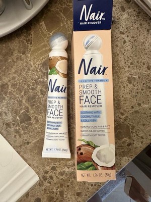 Nair Prep Smooth Face Hair Remover, Sensitive Formula, Coconut Milk And  Collagen - 1.76 Oz : Target