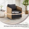 Luxury Boucle Swivel Barrel Chair, 360 Degree Upholstered Accent Armchair with Rattan Detailing, No-Install Club Chair for Living Room - 4 of 4