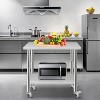 36"x24" Stainless Steel Prep Table, Stainless Steel Workbench, 662 lbs Load Capacity, 3-Stage Adjustable Shelf, with Hook, Arc Corner Edge - 4 of 4