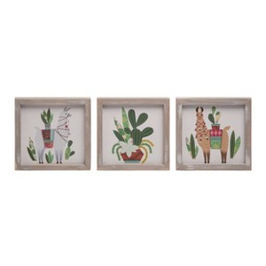 Transpac MDF/Wood Desert Llama Decor Set of 3 Spring Home Decorations - 1 of 1