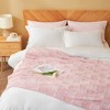 Snuggle Sac Faux Fur Checkered Throw Blanket, Fluffy Feather Yarn Blend Bedding Blankets for Couch or Bed - 2 of 4
