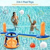 Jasonwell XL 126" Orange Pool Toys Set - 3-in-1 Volleyball Net, Basketball Hoop, Ring Toss Game, Inflatable Floats for Pool & Party Fun - 3 of 4