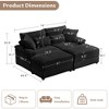 74"W Sectional Sofa Couch with Reversible Ottoman, Soft Corduroy Fabric Loveseat with Storage Ottomans & USB Port - ModernLuxe - 4 of 4