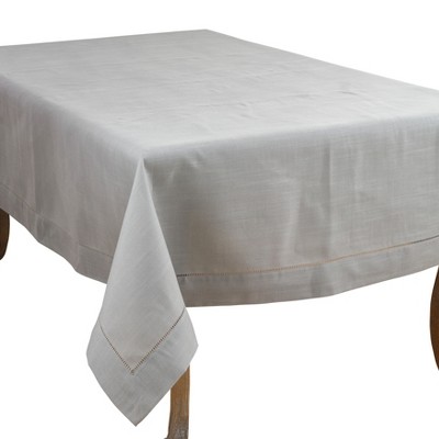 Saro Lifestyle Classic Hemstitch Border Tablecloth, Grey, 70