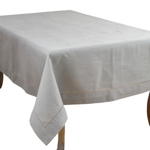 Saro Lifestyle Classic Hemstitch Border Tablecloth - 1 of 4