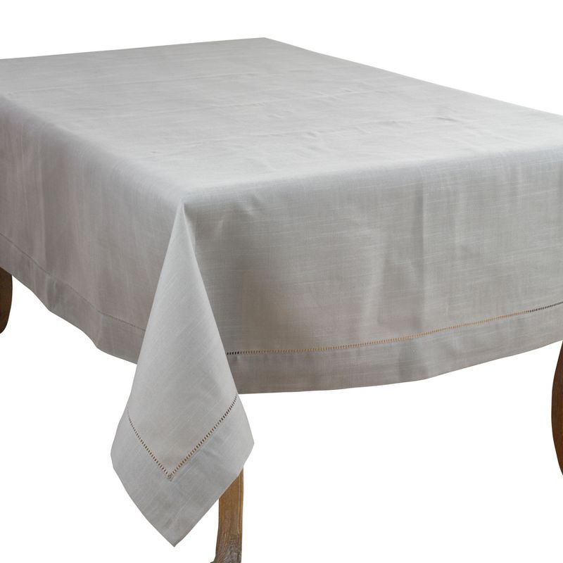 Saro Lifestyle Classic Hemstitch Border Tablecloth, 1 of 4