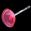 Unique Bargains Bathroom Cleaning Tool Plastic Handle Rubber Suction Cup Toilet Plunger Pump Pink - 3 of 3