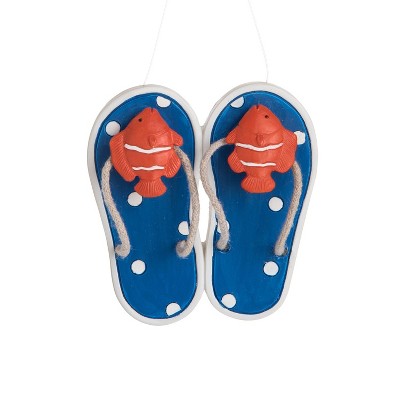 Beachcombers 3.45" RESIN BLUE FLIPFLOP/FISH ORN