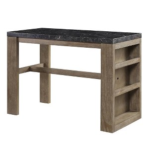 24" Charnell Console Table Marble/Oak Finish - Acme Furniture: Entryway Furniture with Storage - 1 of 4