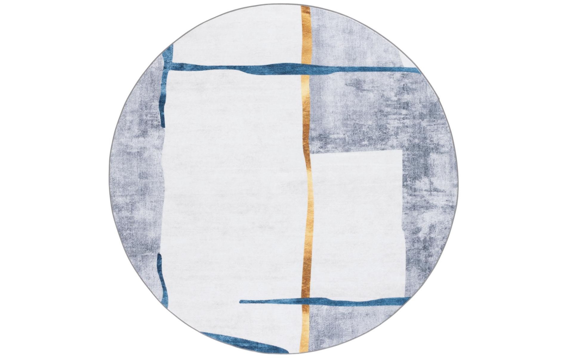 Santa Monica STM820 Machine Washable Skid-Resistant Power Loomed Indoor Area Rug - Grey/Light Grey - 6' Round - Safavieh
