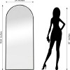 71"Arch Full Length Mirror With Stand,Wood Frame Mirror,Large Floor Mirror,Free Standing Mirror Full Length Standing Mirror-The Pop Home - 4 of 4