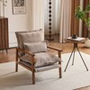 Karl Home Brown Chenille Accent Chair Armchair With Pillow - 4 of 4