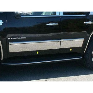 QAA is Compatible with 2007-2014 Cadillac Escalade 4 Piece Stainless Rocker Panel Trim, Upper Kit, 6" Width TH47255 - 1 of 4