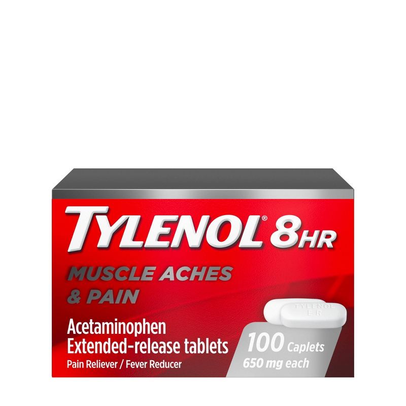 Tylenol 8 Hour Muscle Aches &#38; Pain Tablets - Acetaminophen - 100ct, 1 of 11