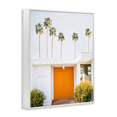 Palm Springs Orange Door Framed Canvas Print, 11" x 14"