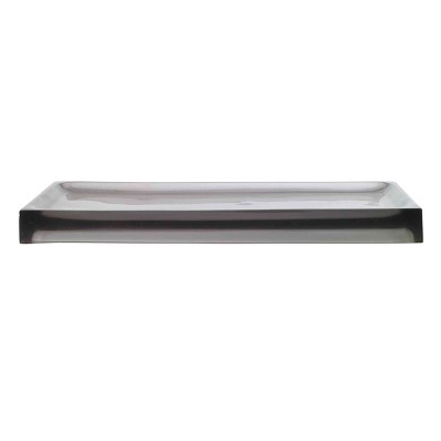 Smoke-Tinted Clear Resin Square Bathroom Tray