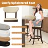 Tangkula 25.5" Counter Height Chairs Set of 2 w/ Padded Seat & Backrest Rubber Wood - 4 of 4