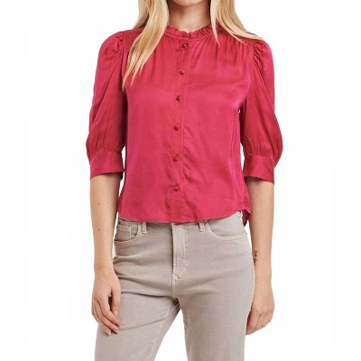 Women's Nima Ruffle Neck Button Up Blouse - Another Love