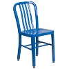 Emma and Oliver Commercial Grade 24" Round Metal Indoor-Outdoor Table Set & 2 Slat Back Chairs - 4 of 4