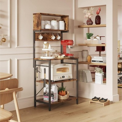 Bestier 5 Tier Microwave Stand, Coffee Bar Table with Storage for Small Space Kitchen