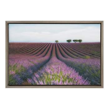 23" x 16" Velours de Lavender Framed Canvas Wall Art - Amanti Art