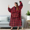 PAVILIA Faux Shearling Wearable Blanket Hoodie, Cozy Oversized Hooded Sweatshirt Adults, Warm Fleece Big Pocket - 3 of 4