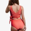 Calypsa Women's Plus Size Emery 2-Piece Wrap Style Swim Set With Reversible Top and High-Waisted Bottom - 2 of 4