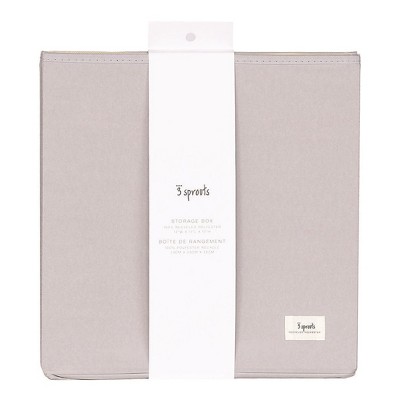 Light Gray Recycled Fabric Open Top Cube Storage Bin
