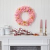 Nearly Natural 24" Pre-lit LED Pine Artificial Christmas Wreath Pink with Warm White Lights - image 2 of 4