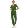 Saint Scrubs Womens 9-Pocket Medical Uniform Set- V-Neck Stretch Top with Seven Pocket Jogger Scrub Pant - 3 of 4