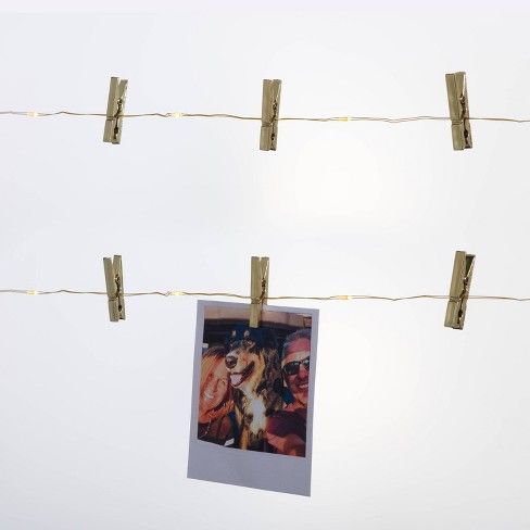 LED Fairy Lights with Metallic Photo Clips Gold - Room Essentials™