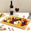 Royal Craft Wood Bamboo Cutting board with Compartments and Juice Groove 18”x12” - 4 of 4