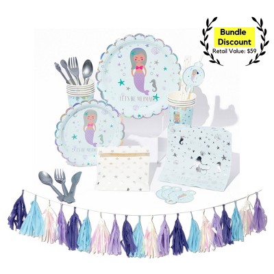 91pc Mermaid Party Supplies Great Value Essential Dash Kit