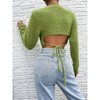 Women's Fuzzy Open Back Sweater - Miss Sparkling - 4 of 4
