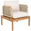 Single Patio Furniture Outdoor Club Chair with Cushions,Acacia Wood Frame and Rope Weave for Garden,Patio,Balcony-The Pop Home - 3 of 4