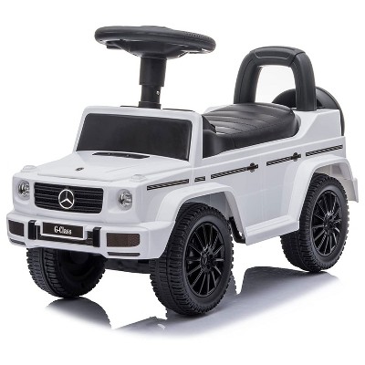 Best Ride On Cars Kids Outdoor Stroller Mercedes G-Wagon Push Car with Working Lights, Horn, and Music for Ages 1 to 3 years, White