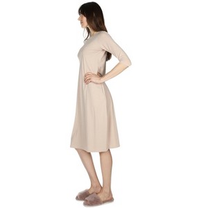 Memoi Women's Bonded Quarter Sleeve Slip Dress - 1 of 4