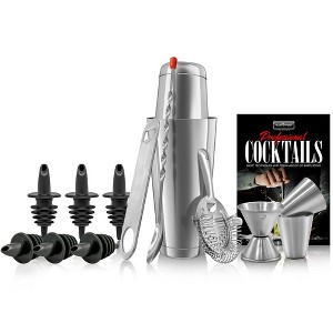 NutriChef  15 & 30oz Mixology Bartender Cocktail Shaker Set - Stainless Steel (15 Piece Set) - 1 of 1