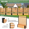 DoCred Air Conditioner Fence, 2-Panel Wood & Metal Privacy Screens with Planter Box for Outdoor AC, Trash Can, or Pool – 36"W x 45"H - 3 of 4