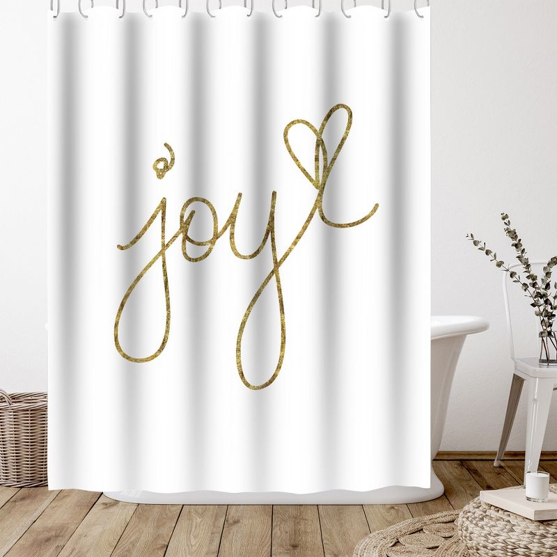 Americanflat 71" x 74" Shower Curtain, Joy Gold by Motivated Type, 5 of 9
