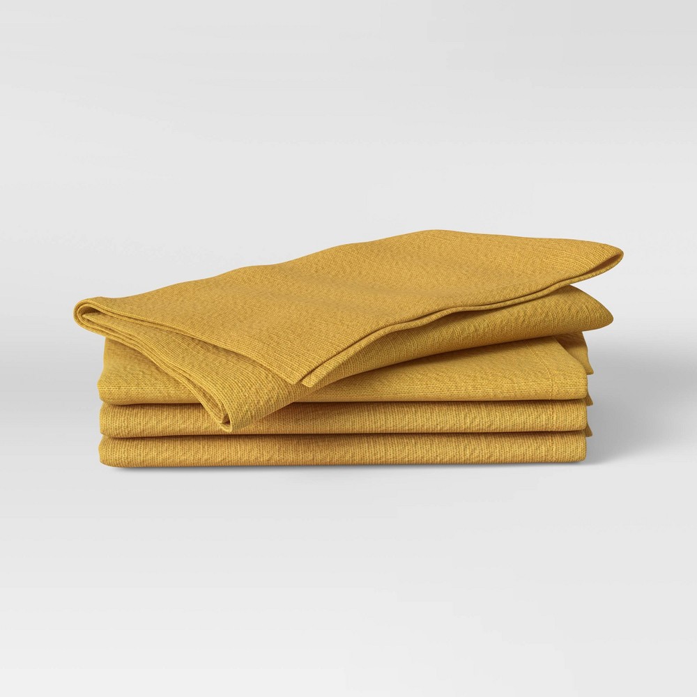 Photos - Tablecloth / Napkin 4pk Cotton Easy Care Napkins Yellow - Threshold™
