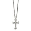 Chisel Stainless Steel Polished with Cubic Zirconia Fancy Cross Pendant on a 24" Wheat Chain Necklace - 3 of 4